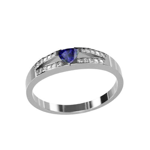 Bague de fiançailles diamant trillion bijoux saphir tige fendue 1 carat - HarryChadEnt.FR