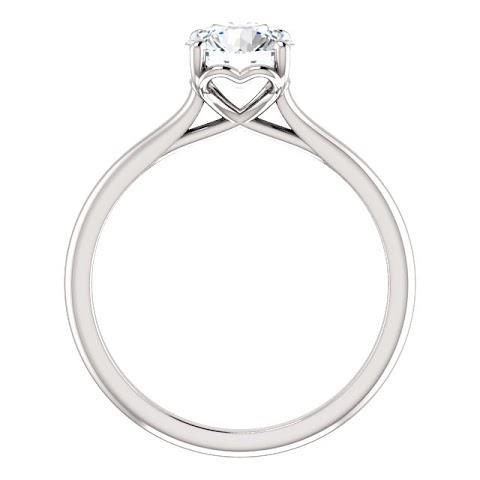 Bague de fiançailles solitaire diamant rond 1 carat en or blanc 14 carats - HarryChadEnt.FR