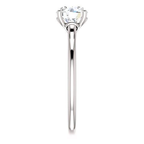 Bague de fiançailles solitaire diamant rond 1 carat en or blanc 14 carats - HarryChadEnt.FR
