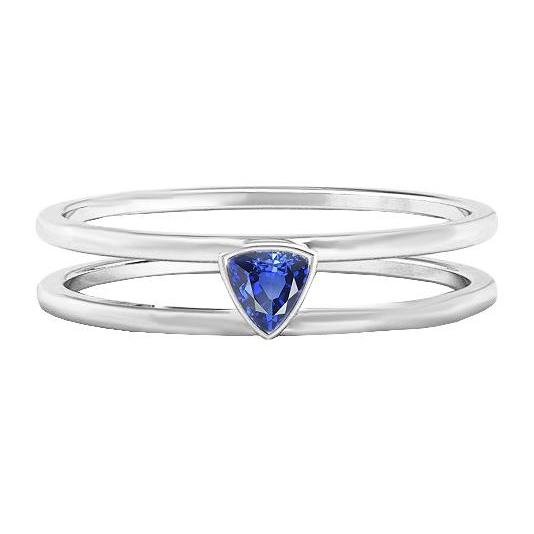 Bague de fiançailles solitaire sertie de mille milliards de saphirs avec bande 0.50 carats - HarryChadEnt.FR