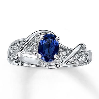 Bague de mariage en or blanc 14K avec saphir de Ceylan et diamant 1.25 ct - HarryChadEnt.FR