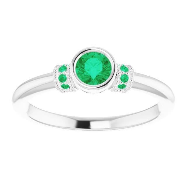 Bague émeraude verte colombienne de style antique 1 carat bijoux pierres précieuses - HarryChadEnt.FR