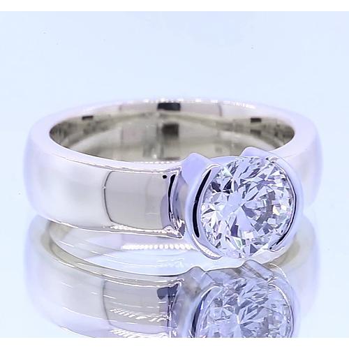 Bague pour hommes de style classique 1 carat avec diamant rond demi-lunette - HarryChadEnt.FR