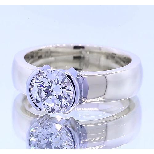 Bague pour hommes de style classique 1 carat avec diamant rond demi-lunette - HarryChadEnt.FR