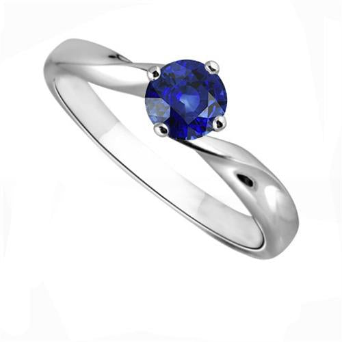 Bague torsadée en saphir de Ceylan pour femme 1 carat solitaire - HarryChadEnt.FR