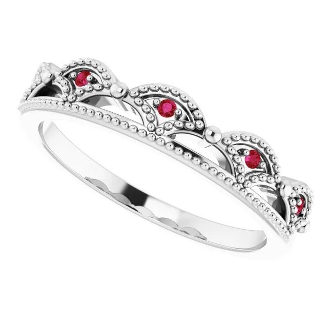 Bande d'anniversaire de mariage 0.50 Carats Style Antique Rubis Femmes Bijoux - HarryChadEnt.FR