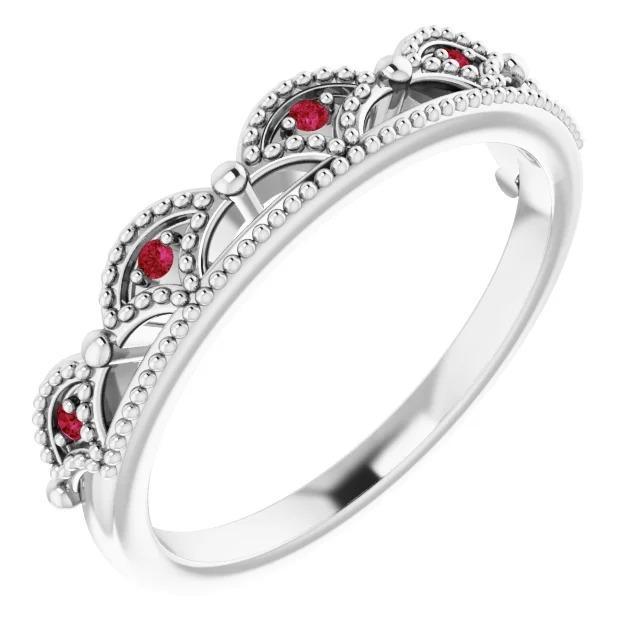 Bande d'anniversaire de mariage 0.50 Carats Style Antique Rubis Femmes Bijoux - HarryChadEnt.FR
