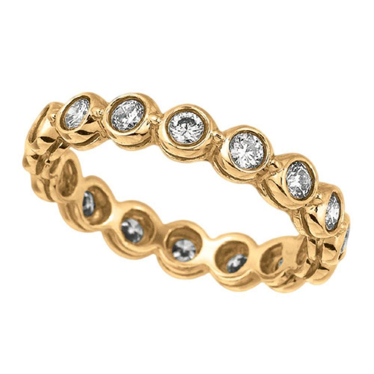 Bande d'éternité diamantée sertie lunette ronde 1.60 carats Nouveau - HarryChadEnt.FR