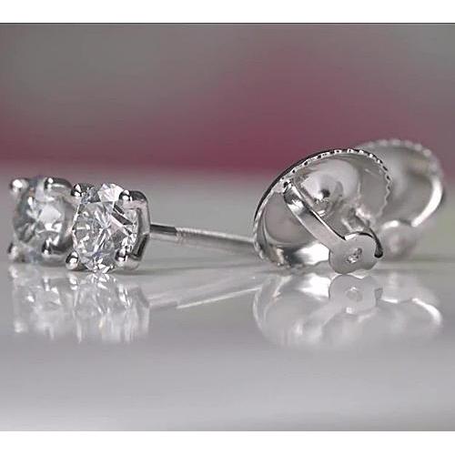 Boucle d'Oreille Diamant 1 Carat Or Blanc 14K - HarryChadEnt.FR