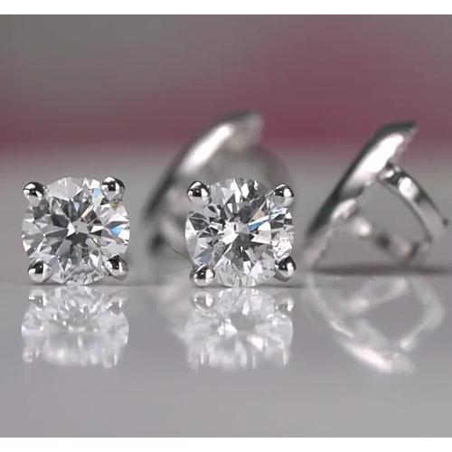 Boucle d'Oreille Diamant 1 Carat Or Blanc 14K - HarryChadEnt.FR