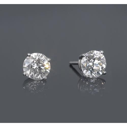 Boucle d'oreille diamant rond serti quatre griffes 1.50 carat - HarryChadEnt.FR