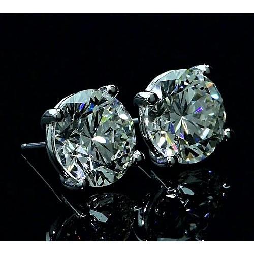 Boucles D'oreilles Clous Diamant 6 Carats Or Blanc 14K - HarryChadEnt.FR