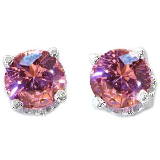 Boucles D'oreilles Clous Femme Taille Ronde 4 Carats Saphir Or Blanc 14K - HarryChadEnt.FR