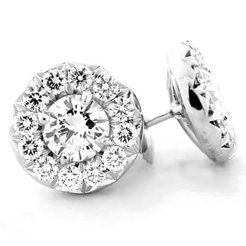 Boucles d'Oreilles Halo Diamant 1.80 Carat - HarryChadEnt.FR