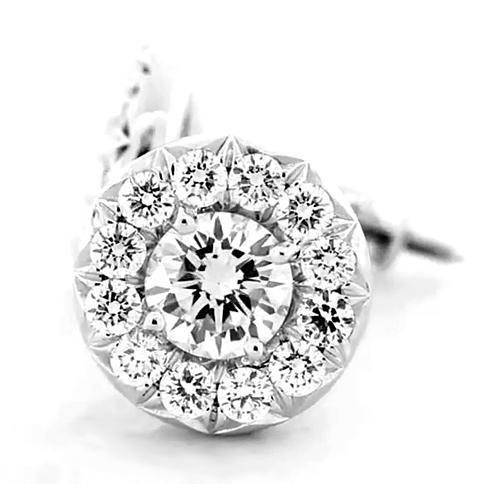 Boucles d'Oreilles Halo Diamant 1.80 Carat - HarryChadEnt.FR