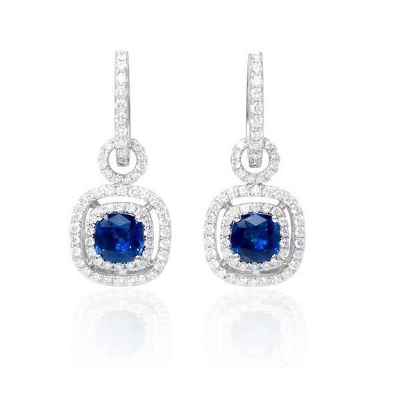 Boucles d'oreilles Lady Dangle en saphir de Ceylan de 3.52 ct avec diamants - HarryChadEnt.FR