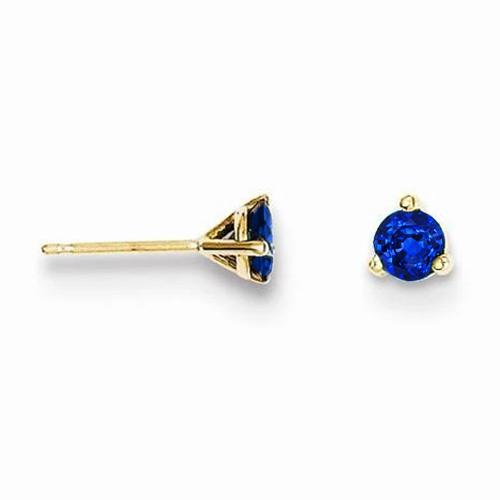 Boucles d'oreilles rondes en pierre de saphir bleu 1.50 carats - HarryChadEnt.FR