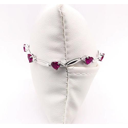 Bracelet Diamant Rhodolite Grenat Forme Coeur 9.54 Carats Bijoux Neuf - HarryChadEnt.FR