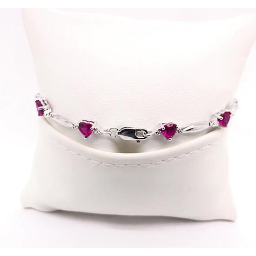 Bracelet Diamant Rhodolite Grenat Forme Coeur 9.54 Carats Bijoux Neuf - HarryChadEnt.FR