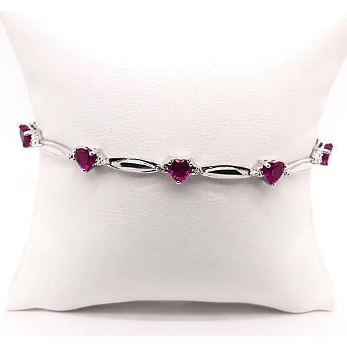 Bracelet Diamant Rhodolite Grenat Forme Coeur 9.54 Carats Bijoux Neuf - HarryChadEnt.FR