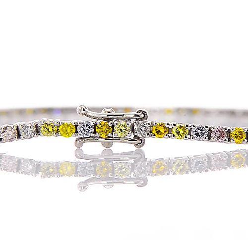 Bracelet Diamant Saphir 5 Carats Or Blanc 14K Bijoux - HarryChadEnt.FR