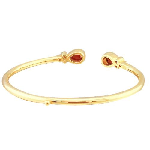 Bracelet Jonc Diamant Rubis Femme 2.30 Carats Or Jaune 14K - HarryChadEnt.FR