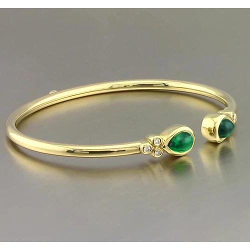 Bracelet Or Jaune Vert Emeraude Pierres Précieuses 2.30 Carats Femme Bijoux Neuf - HarryChadEnt.FR