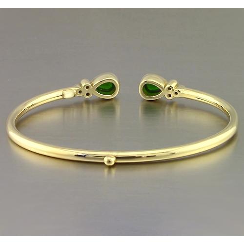 Bracelet Or Jaune Vert Emeraude Pierres Précieuses 2.30 Carats Femme Bijoux Neuf - HarryChadEnt.FR