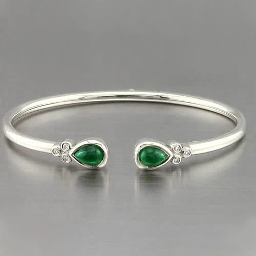 Bracelet Or Jaune Vert Emeraude Pierres Précieuses 2.30 Carats Femme Bijoux Neuf - HarryChadEnt.FR