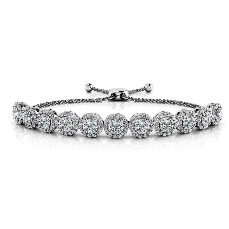 Bracelet Femme Diamant Naturel Taille Ronde Or Blanc 10.25 Ct - HarryChadEnt.FR