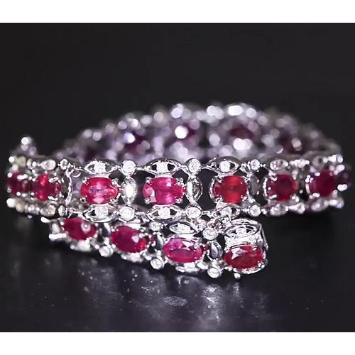 Bracelet Tennis Diamant Rubis 14.40 Carats Femme Bijoux - HarryChadEnt.FR