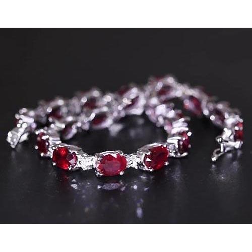 Bracelet Tennis Diamant Rubis 16 Carats Femme Bijoux Neuf - HarryChadEnt.FR