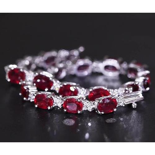 Bracelet Tennis Diamant Rubis 16 Carats Femme Bijoux Neuf - HarryChadEnt.FR