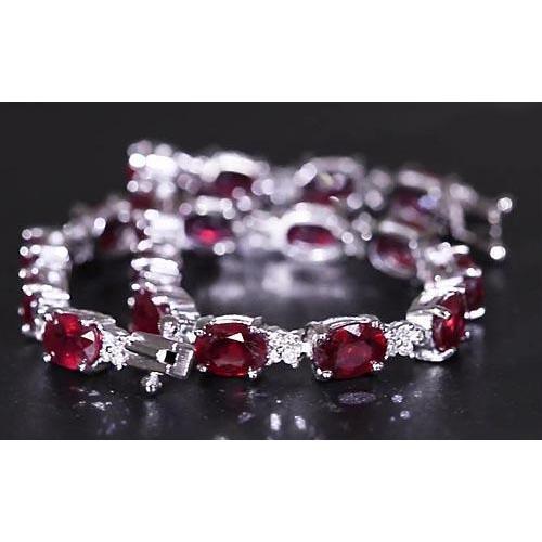 Bracelet Tennis Diamant Rubis 16 Carats Femme Bijoux Neuf - HarryChadEnt.FR