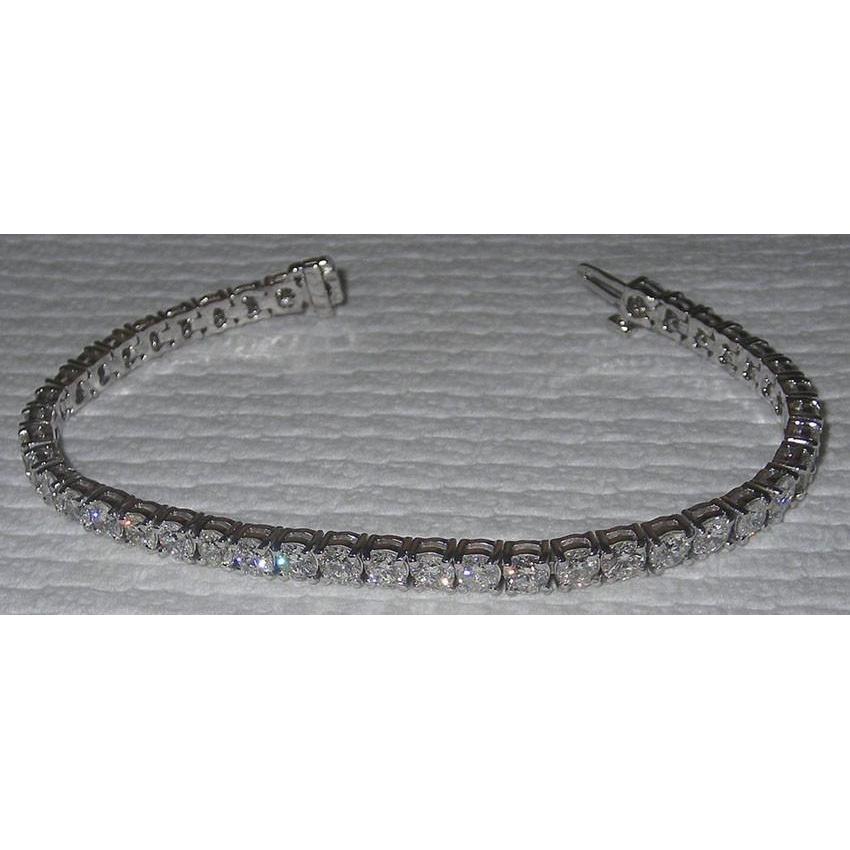 Bracelet Tennis 10.08 Carats Diamants Or Blanc Scintillant - HarryChadEnt.FR