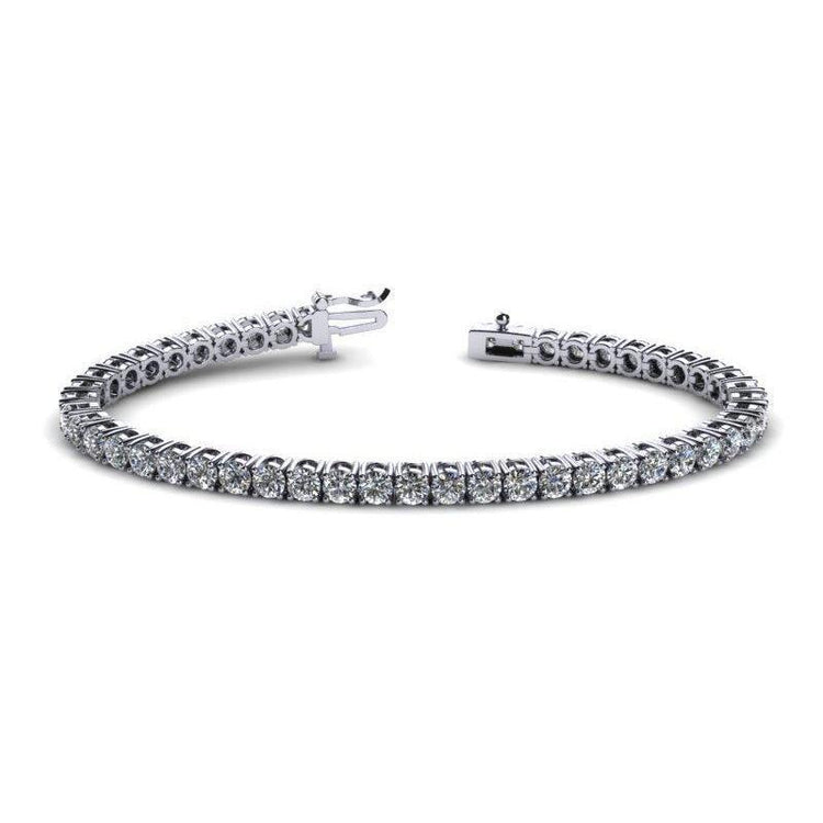 Bracelet Tennis Diamants Ronds Taille Brillant 6 Carats Or Blanc - HarryChadEnt.FR