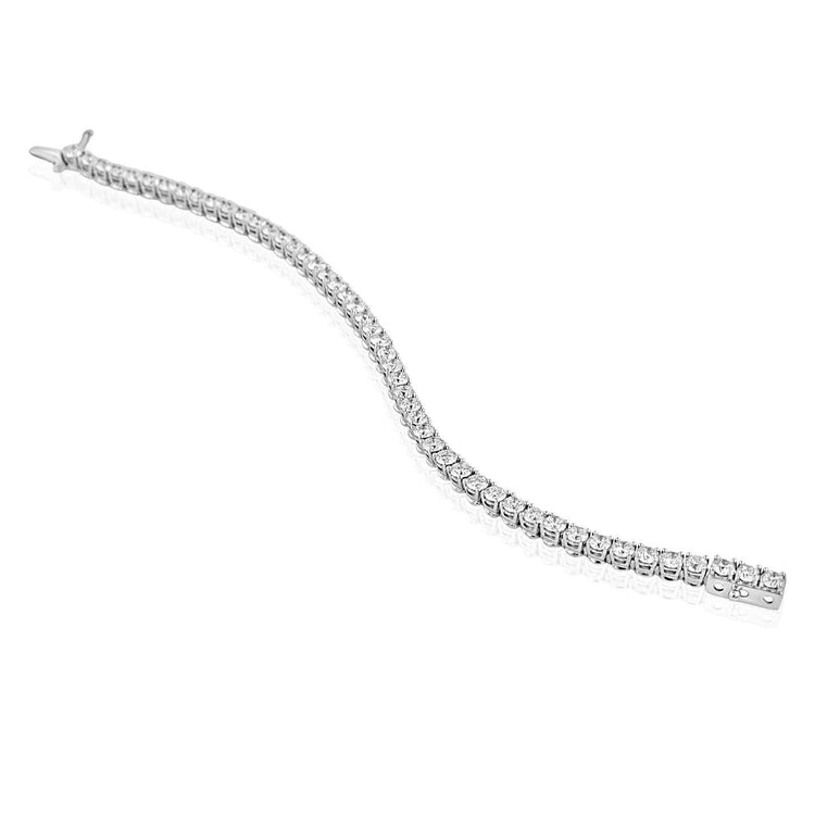 Bracelet Tennis Femme Taille Ronde 2.50 Carats Diamant Or Blanc - HarryChadEnt.FR