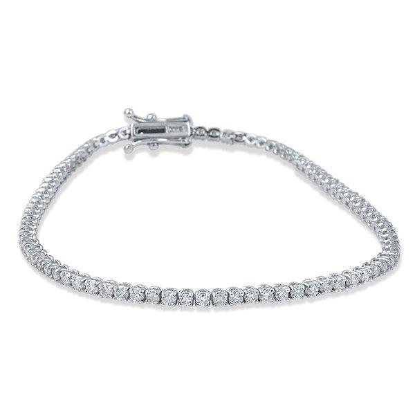 Bracelet Tennis Lady en Or Blanc 14K Diamant Naturel Taille Ronde 7 Ct - HarryChadEnt.FR