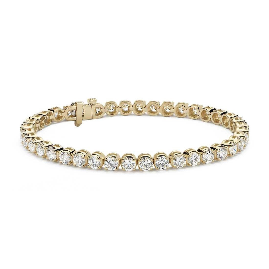 Bracelet Tennis Femme Diamant Rond Taille Brillant 6 Carats - HarryChadEnt.FR