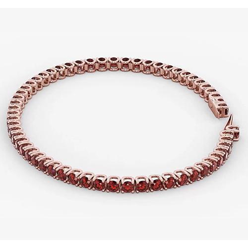 Bracelet Tennis Rubis Or Rose 5.90 Carats Bijoux Neuf - HarryChadEnt.FR