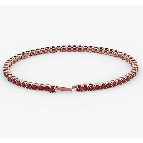 Bracelet Tennis Rubis Or Rose 5.90 Carats Bijoux Neuf - HarryChadEnt.FR