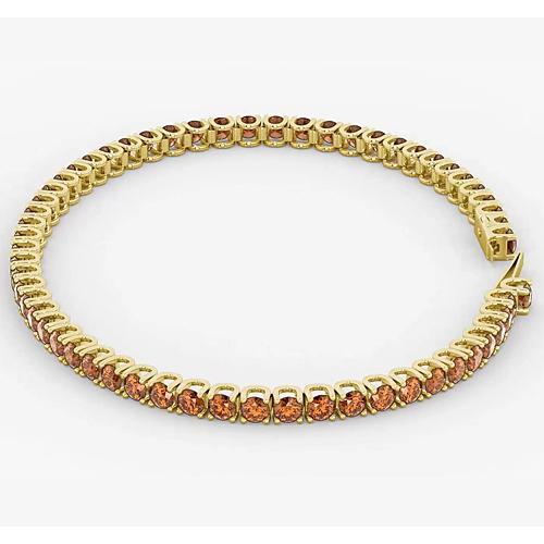 Bracelet Tennis Saphir Orange 5.90 Carats Bijoux Neuf - HarryChadEnt.FR