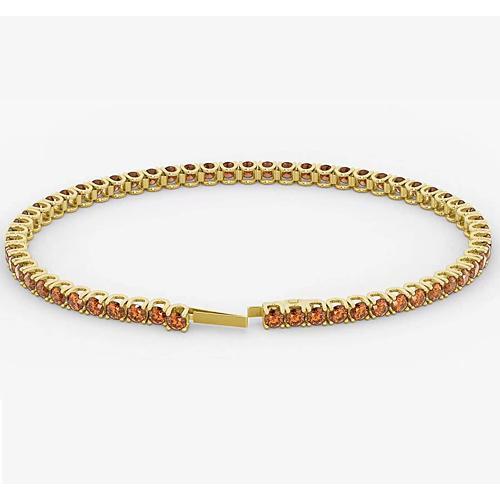 Bracelet Tennis Saphir Orange 5.90 Carats Bijoux Neuf - HarryChadEnt.FR