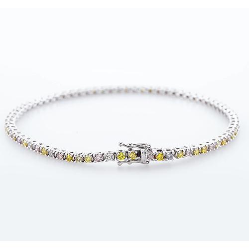 Bracelet Tennis Saphir Rose. Blanc. Jaune & Vert Bijoux 5 Carats - HarryChadEnt.FR