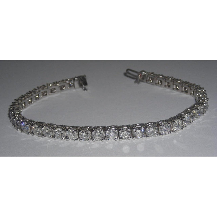 Bracelet Tennis Diamant Rond 10.66 Ct 41 Pierres WG 14K - HarryChadEnt.FR