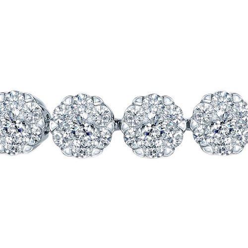 Bracelet Tennis Diamant Rond Blanc 20 Carats Bijoux Or Blanc - HarryChadEnt.FR