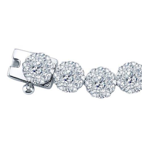 Bracelet Tennis Diamant Rond Blanc 20 Carats Bijoux Or Blanc - HarryChadEnt.FR