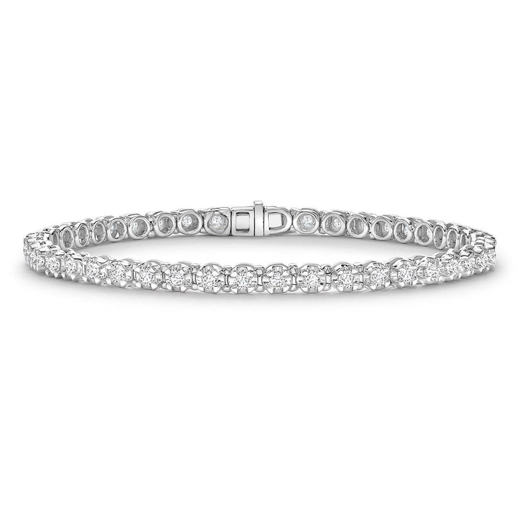 Bracelet Tennis Diamant Naturel Taille Ronde Or Blanc 14K 4.40 Carats - HarryChadEnt.FR