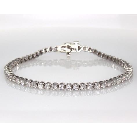 Bracelet Tennis Diamant Rond 5 Carats Femme Bijoux Or Blanc - HarryChadEnt.FR