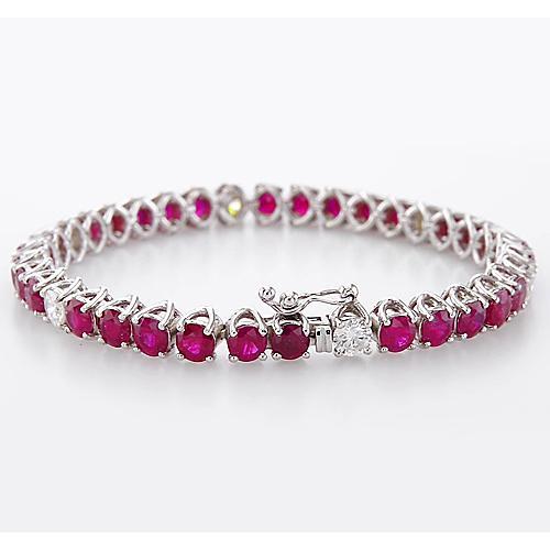 Bracelet de tennis diamant rubis 44.75 carats ensemble de griffes bijoux pour femmes - HarryChadEnt.FR